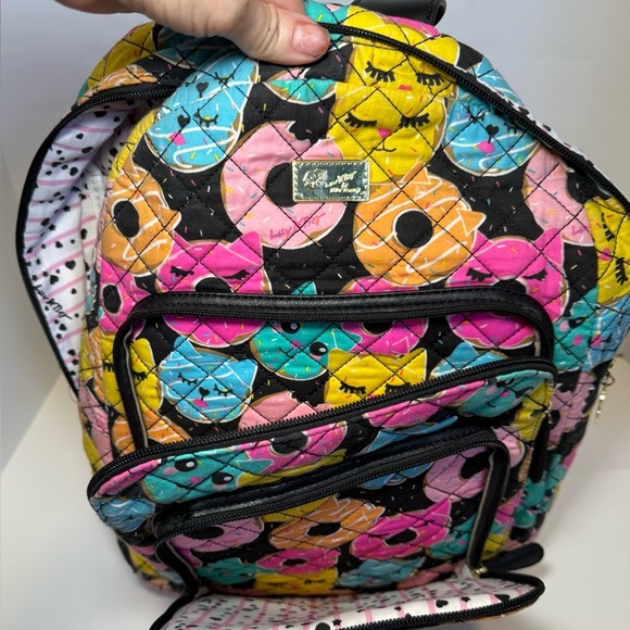 Luv Betsey by Betsey Johnson quilted Donut cat backpack - Picture 8 of 11